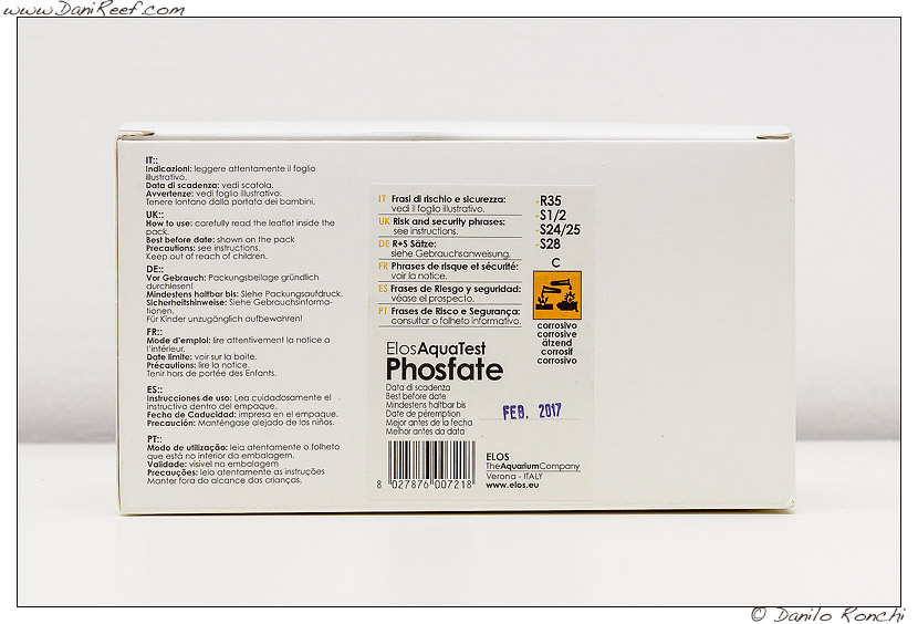 Elos test kit phosphates po4 HR high resolution