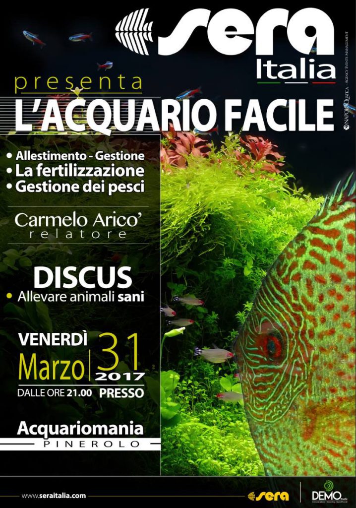 Locandina Evento Discus - L'acquario facile - allevare animali sani - a Pinerolo presso Acquariomania