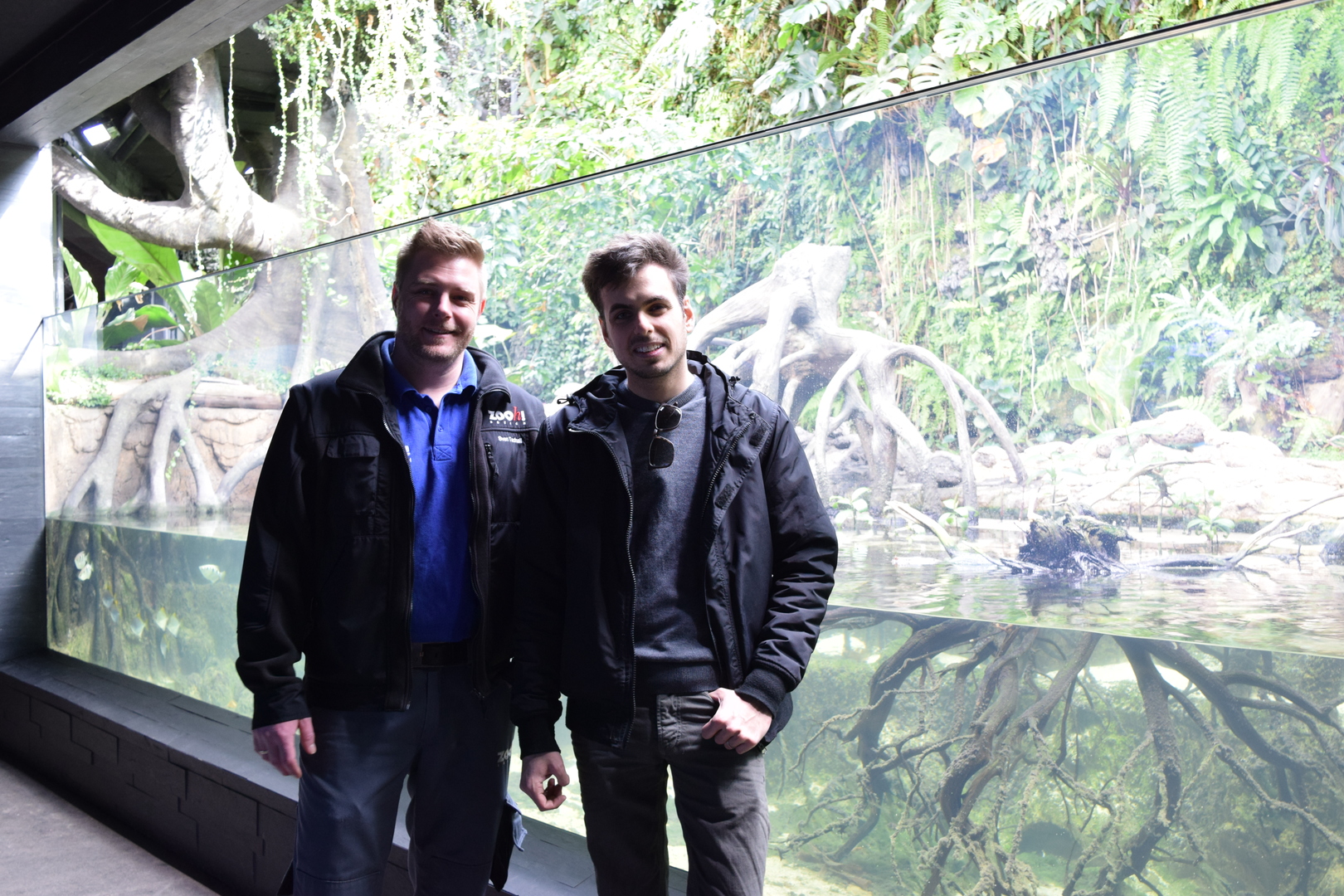Sven Tschall & me (Simone D'Archino) in front of the Brackish water aquarium
