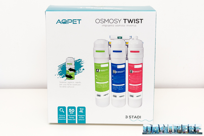 Impianto di osmosi inversa a sgancio rapido Aqpet Osmosy Twist: confezione