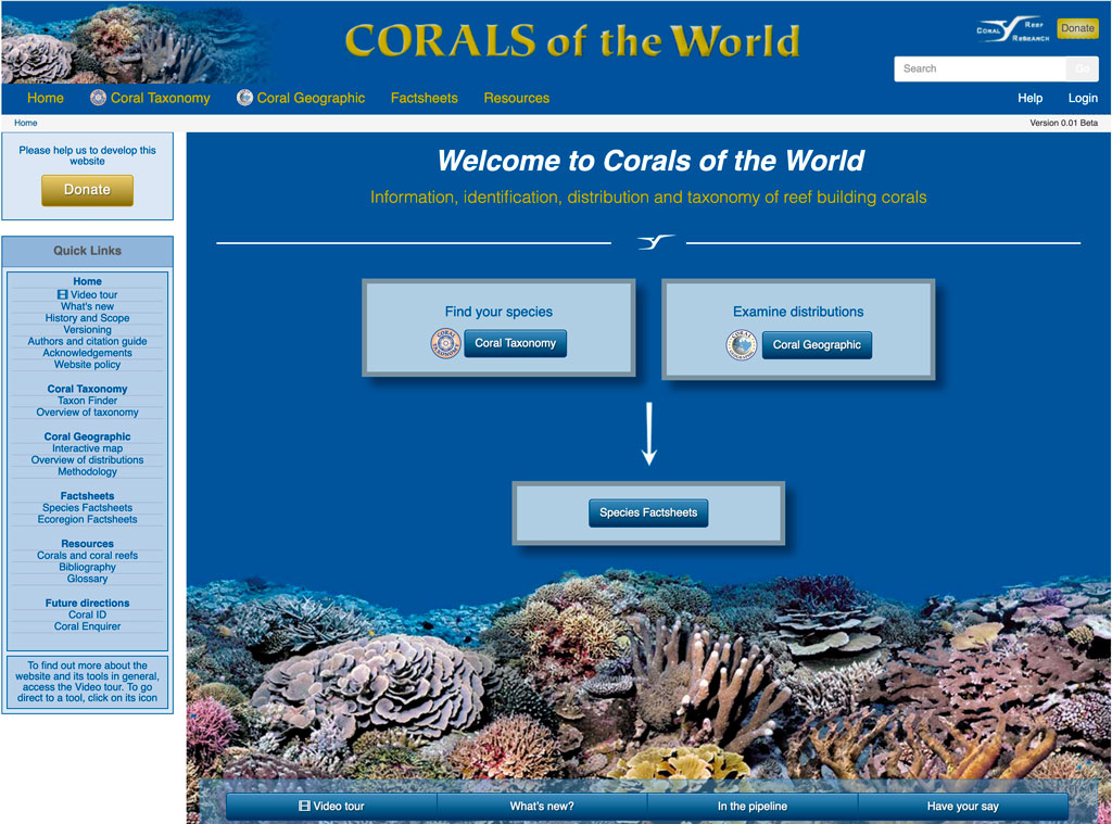 Corals of the world di Veron finalmente disponibile gratuitamente ed aggiornato