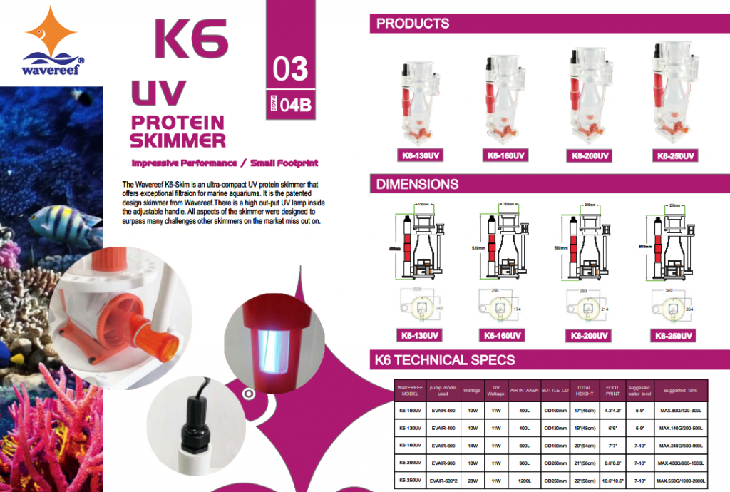 Gli schiumatoi ibridi Wavereef UV K6