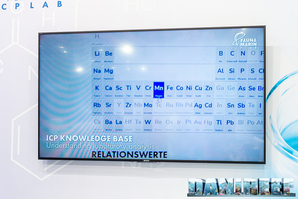 The parameters of an ICP test at Fauna Marin's showed on video at the Interzoo 2022