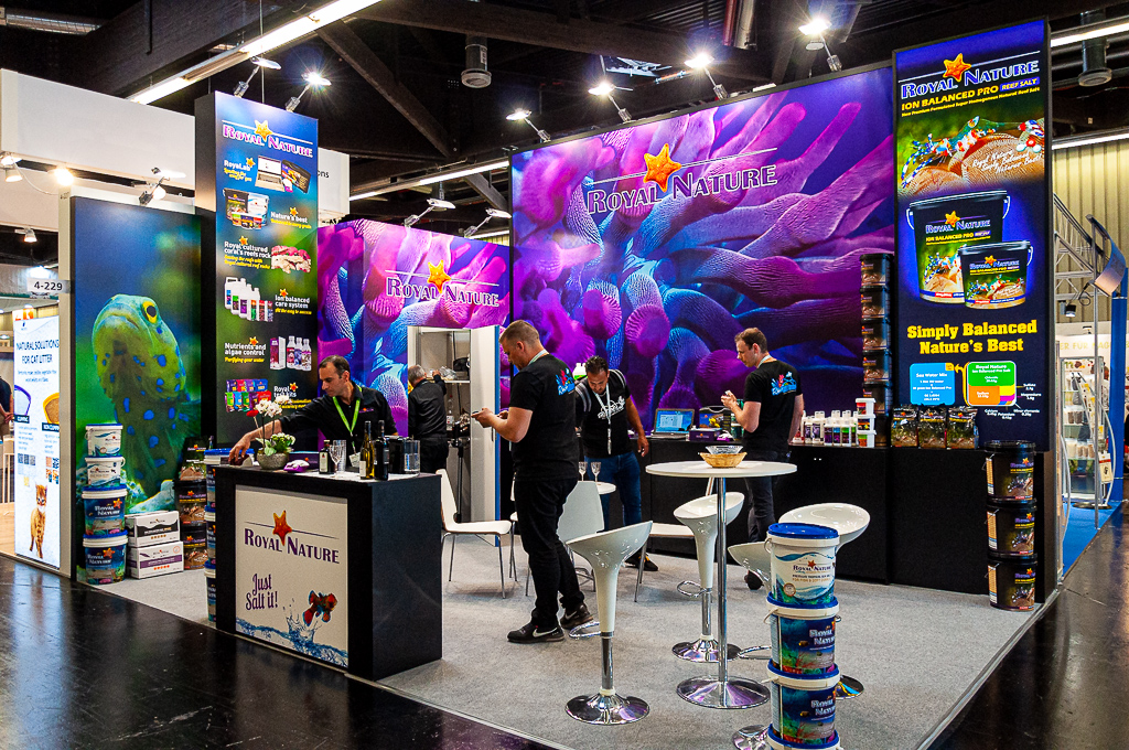 The colorful booth of Royal Nature at the Interzoo 2022