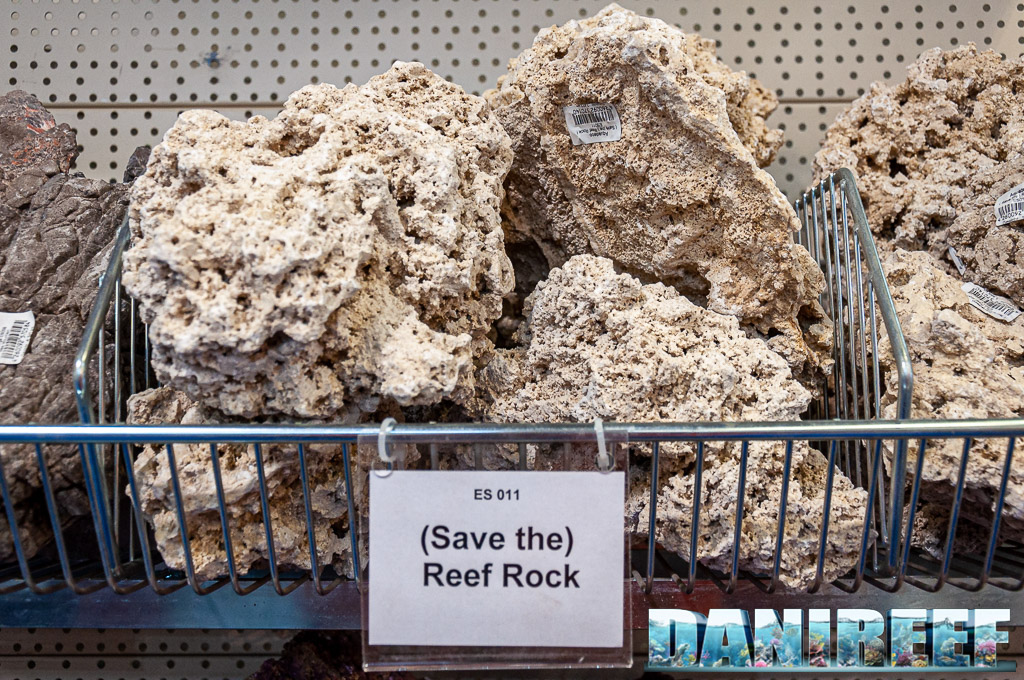 (Save the) Reef Rock! on the shelf, labeled and ready to be sold