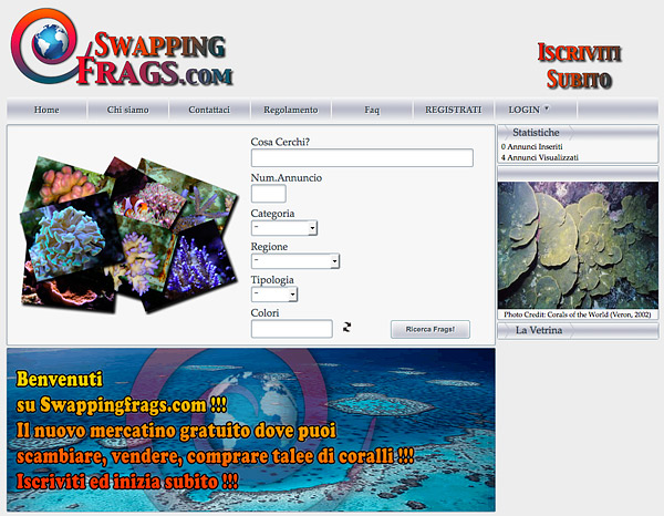 Apre SwappingFrags.com un nuovo sito per scambiarsi coralli e talee gratuitamente
