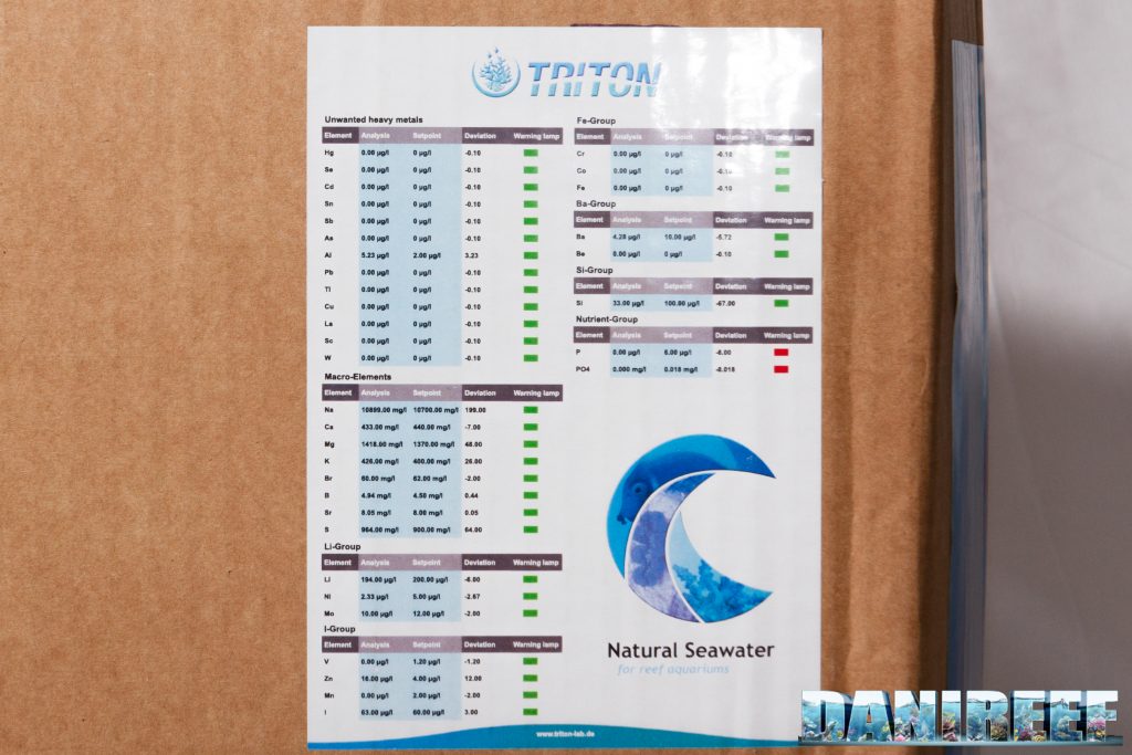 Triton test Natural Seawater for Reef Acquarium Triton test Natural Seawater for Reef Acquarium