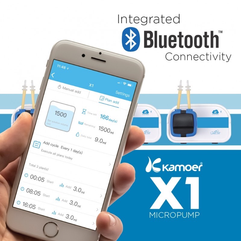 Una pompa dosatrice bluetooth: la Kamoer X1 Micropump: app X1 Pump
