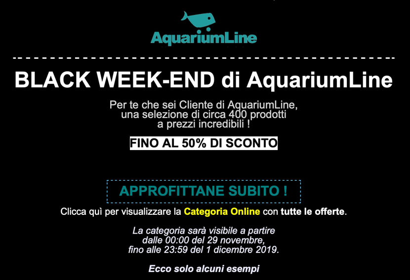 Black Friday 2019 e acquario: Scoprite tutte le offerte nei negozi fisici e online