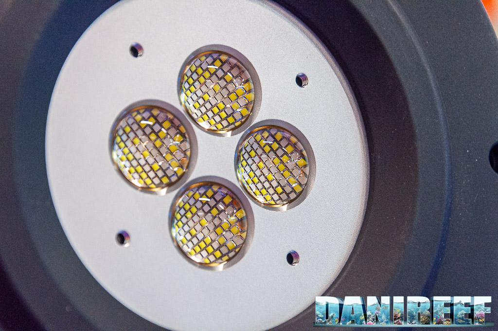 Dettaglio dei quattro splendidi array LED della Kessil W2K Dettaglio dei quattro splendidi array LED della Kessil W2K