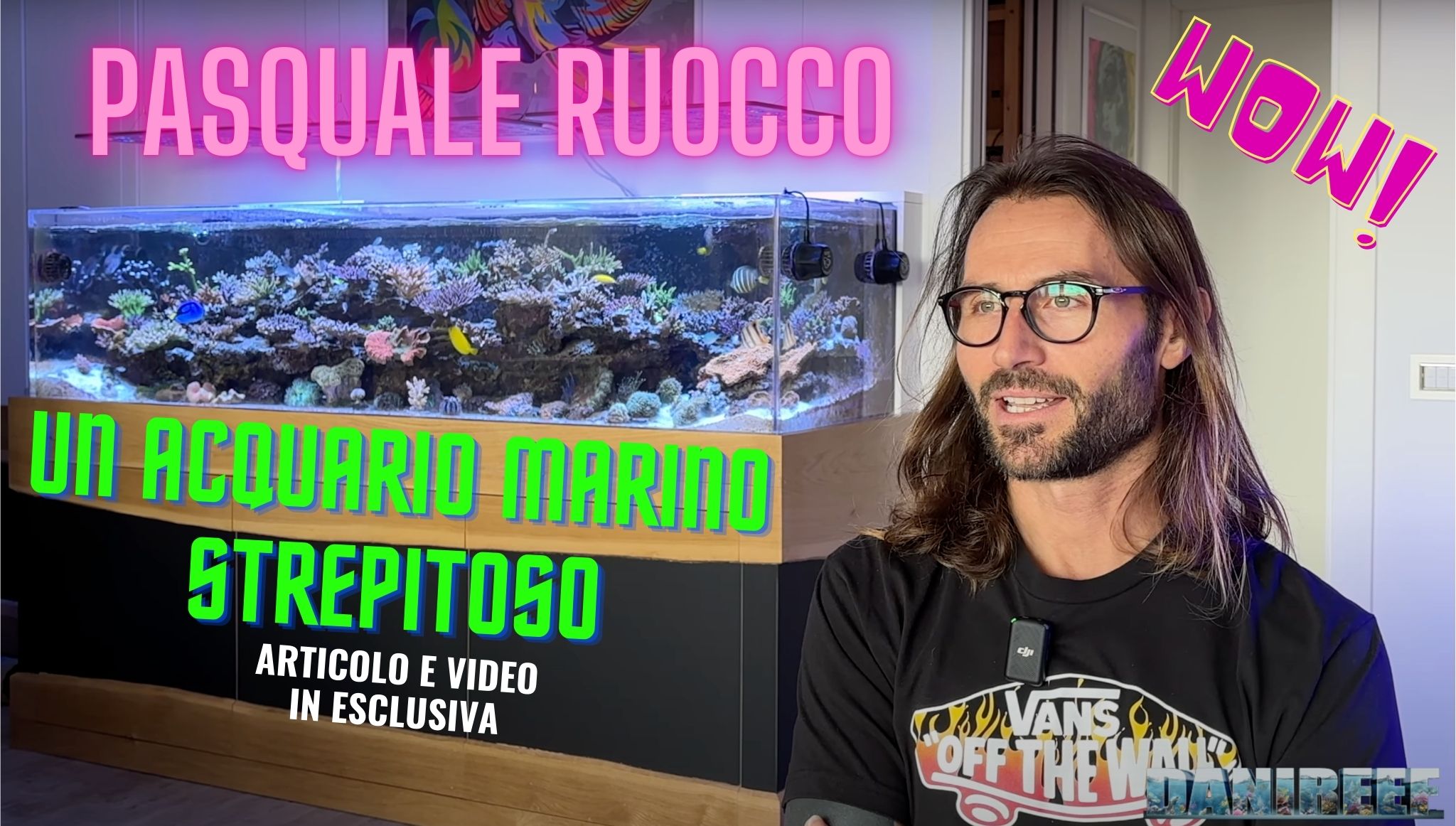 Pasquale Ruocco, Khorru, durante l'intervista davanti al proprio acquario marino