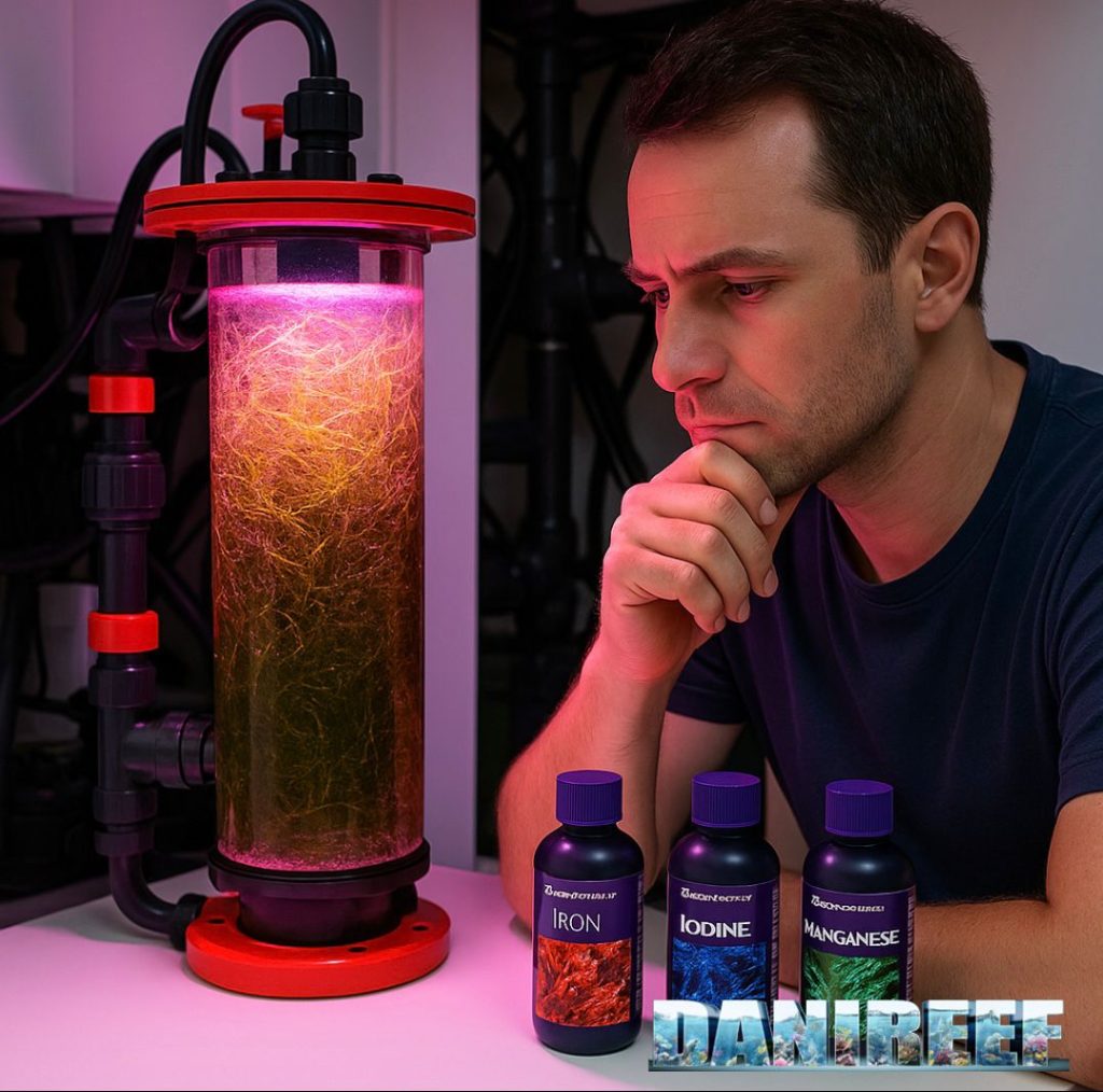 Macroalghe Chaetomorpha utilizzate in reattori per acquari marini