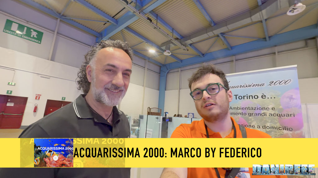 Marco Scopelliti di Acquarissima 2000 con Federico di DaniReef durante AcquariaItalia 2025