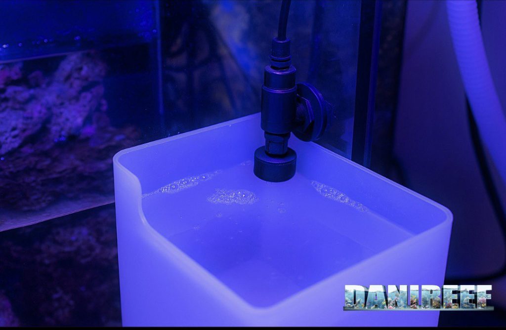 Auto top-off (ATO) setup next to the sump