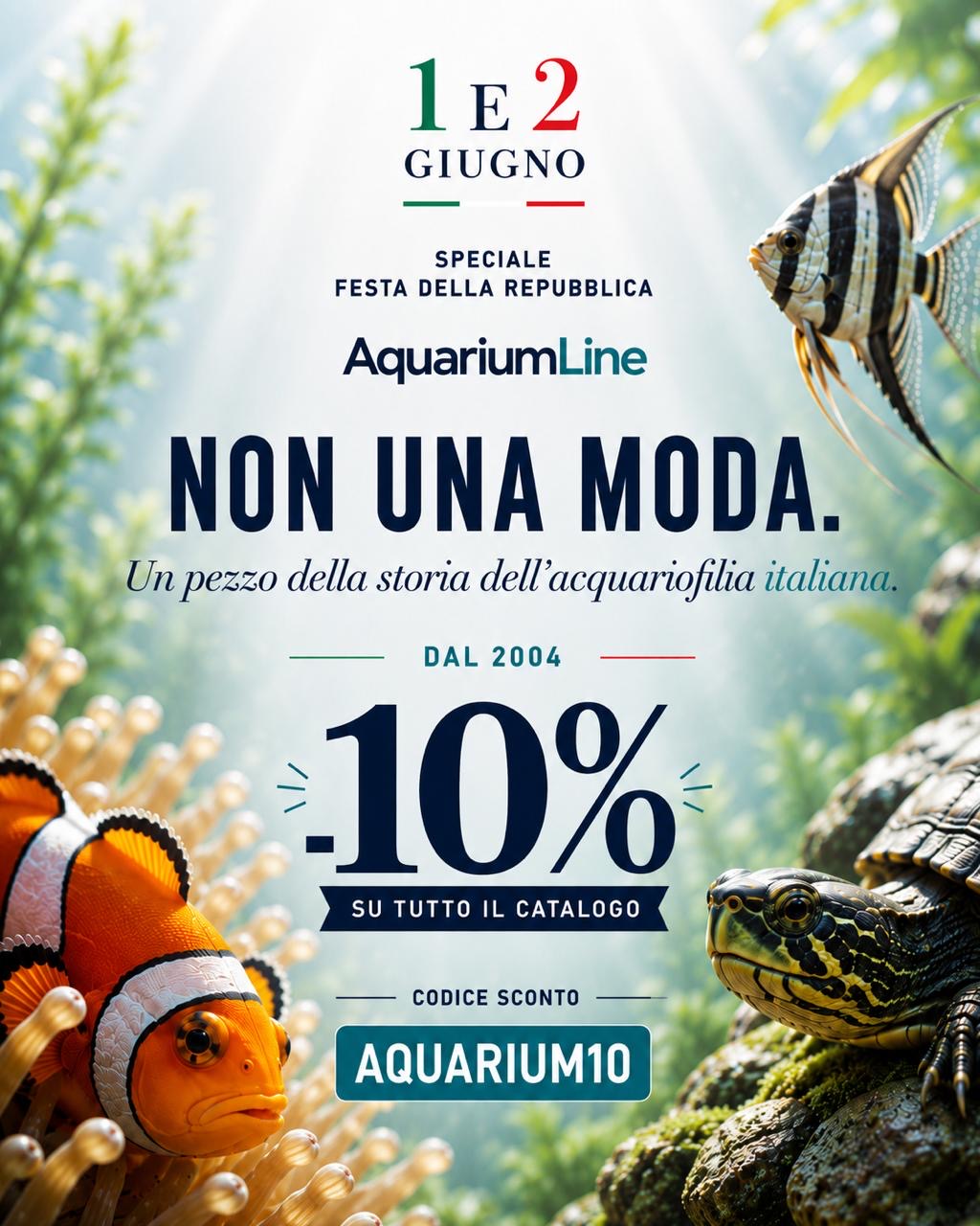 AquariumLine speciale Festa della Repubblica 2026 codice sconto AQUARIUM10