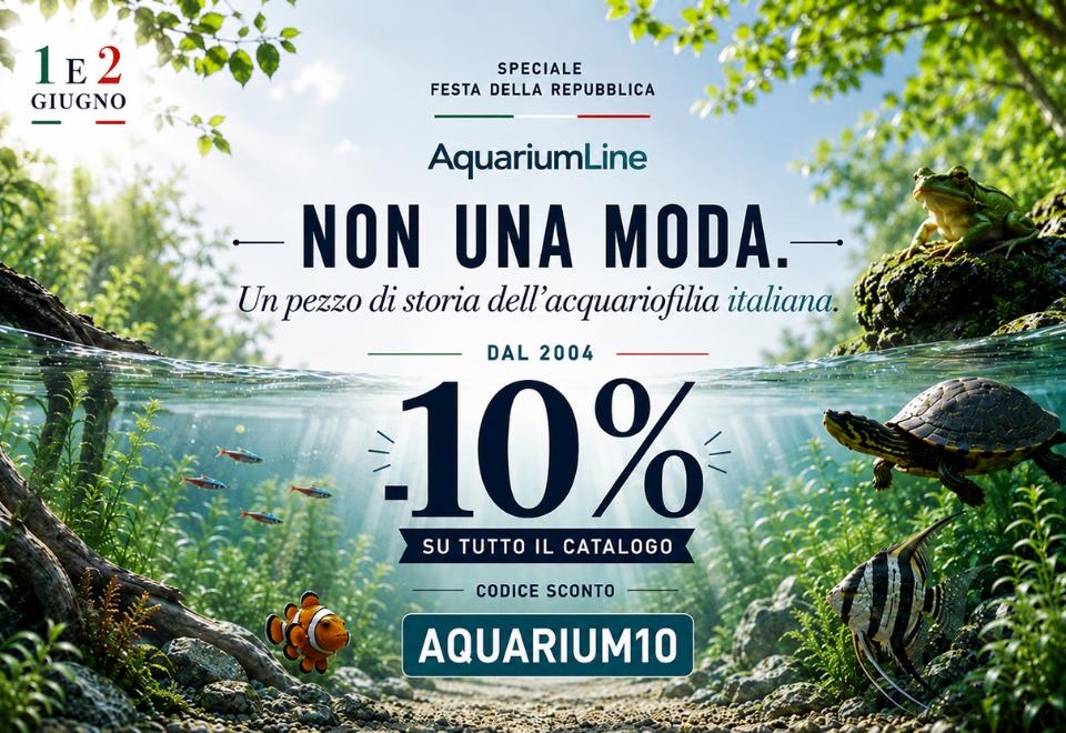 AquariumLine Promo Festa della Repubblica 2026: 10% di sconto con codice AQUARIUM10