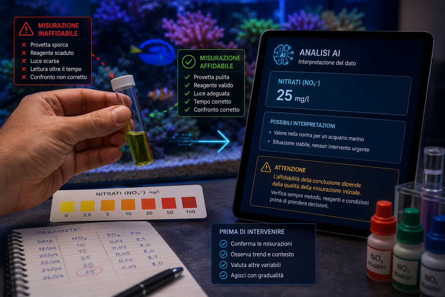 Test dell’acqua e verifica delle indicazioni fornite dall’intelligenza artificiale