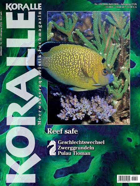 Copertina di Koralle Magazine 159 dedicata all'approfondimento sul concetto di Reef Safe