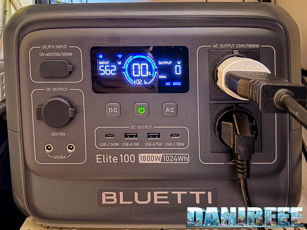 Bluetti Elite 100 V2 che si ricarica a seguito di scarica completa