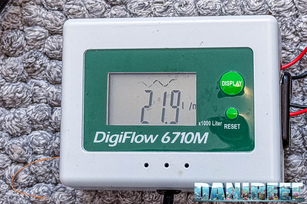 Misurazione della portata della Sicce Syncra Silent 1.5 con DigiFlow 6710M: 21,9 litri al minuto