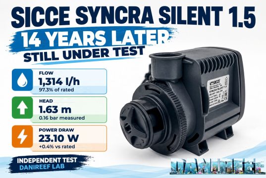 Sicce Syncra Silent 1.5 Review: Tested Again 14 Years Later Sicce Syncra Silent 1.5 tested 14 years later in the DaniReef LAB: flow, head and power draw results